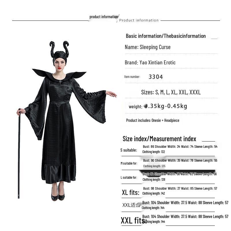 Dark Queen Witch Costume for Adults - Halloween Magic Extra Large