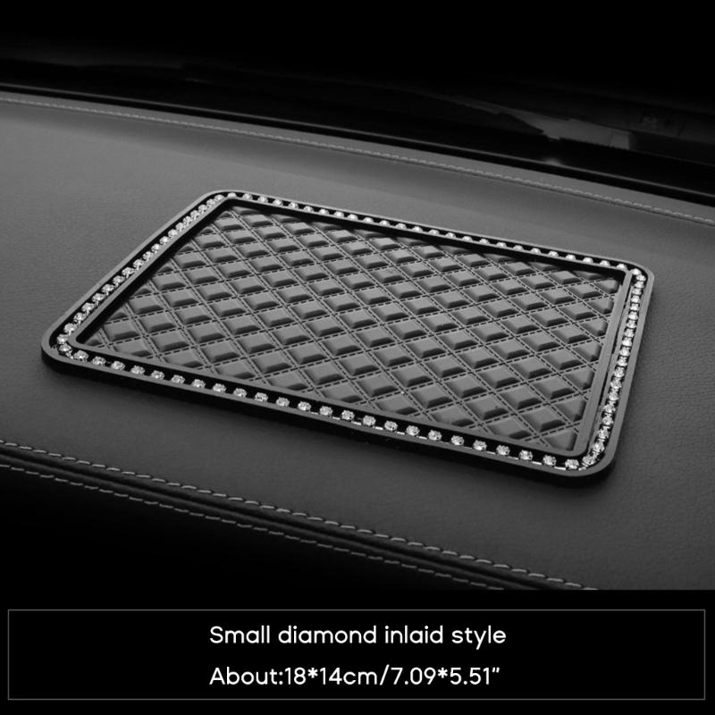Universelles Anti-Rutsch-Klebepad für Auto-Armaturenbrett, Handyhalter-Matte, Anti-Rutsch-Kristall-Strassstein-Matte, Innenzubehör