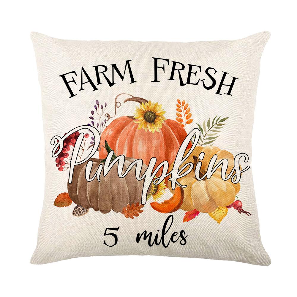 Autumn Harvest Series Cushion Cover Sunflower Pumpkin Print Home Decor Cushion Cover Bedroom Cushion