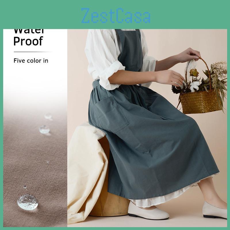 Literary Apron Waterproof Linen Cotton Kitchen Vest