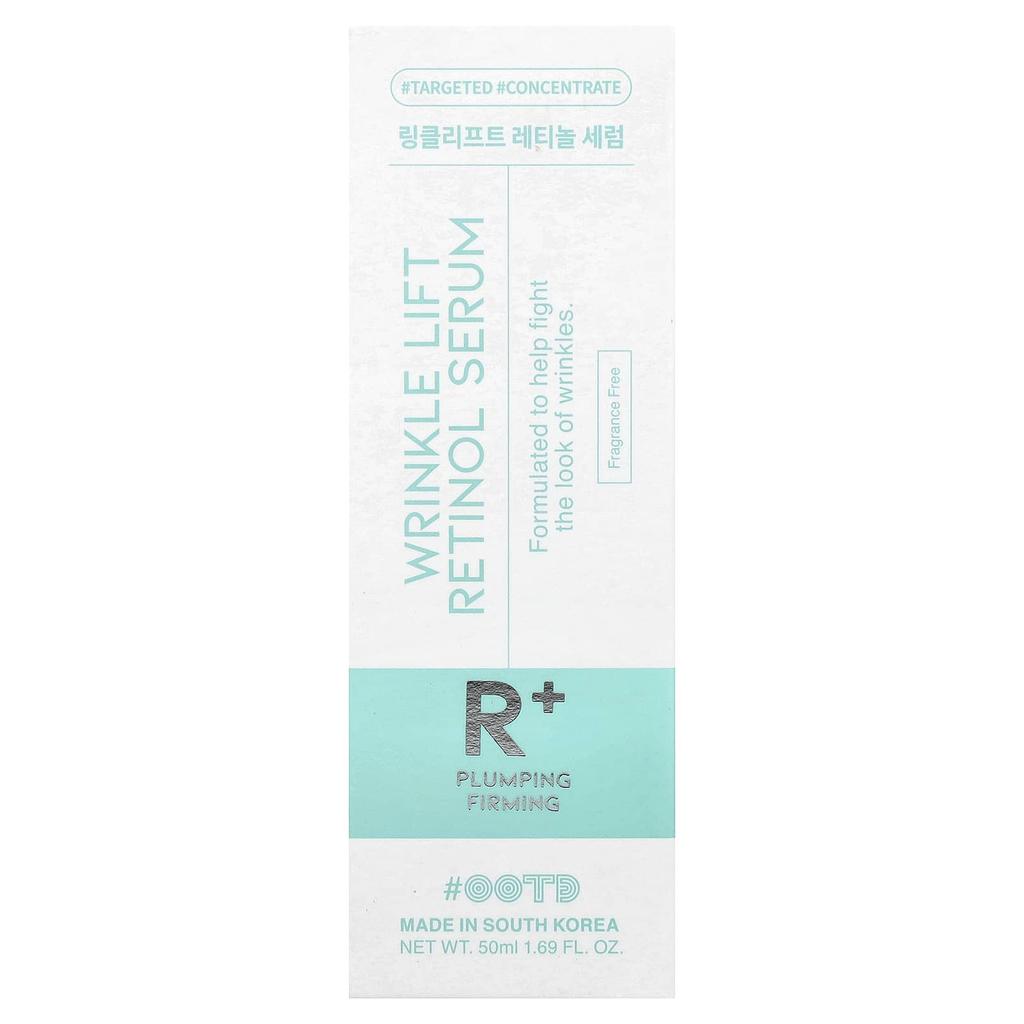 OOTD, Wrinkle Lift Retinol Serum, Fragrance Free, 50ml (1.69 fl oz)
