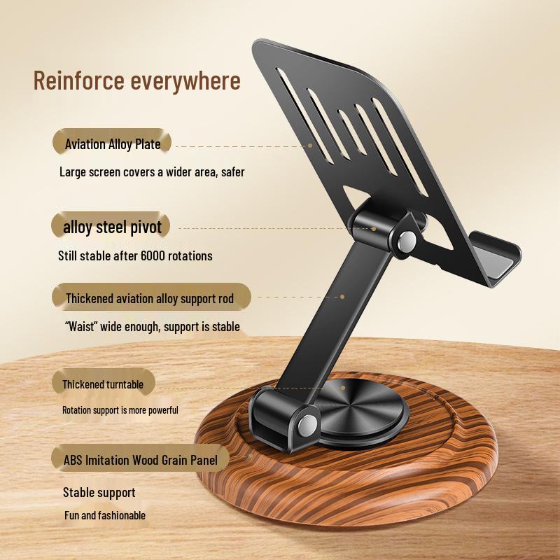 Rotatable Foldable Metal Tablet & Phone Stand for Desktop