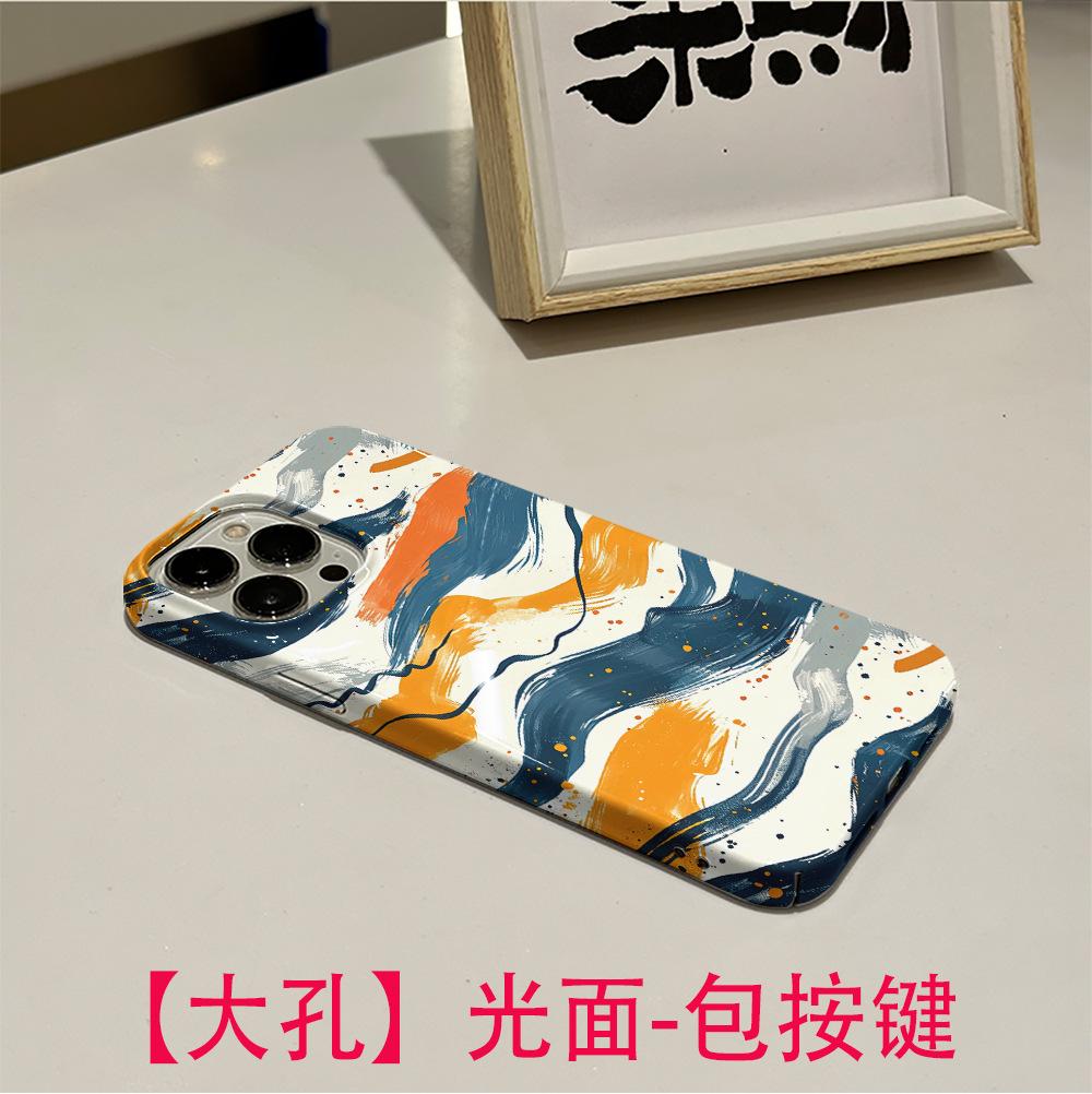 Color oil painting wavy iphone12 matte film mobile phone case apple 17promax anti-drop mobile phone case