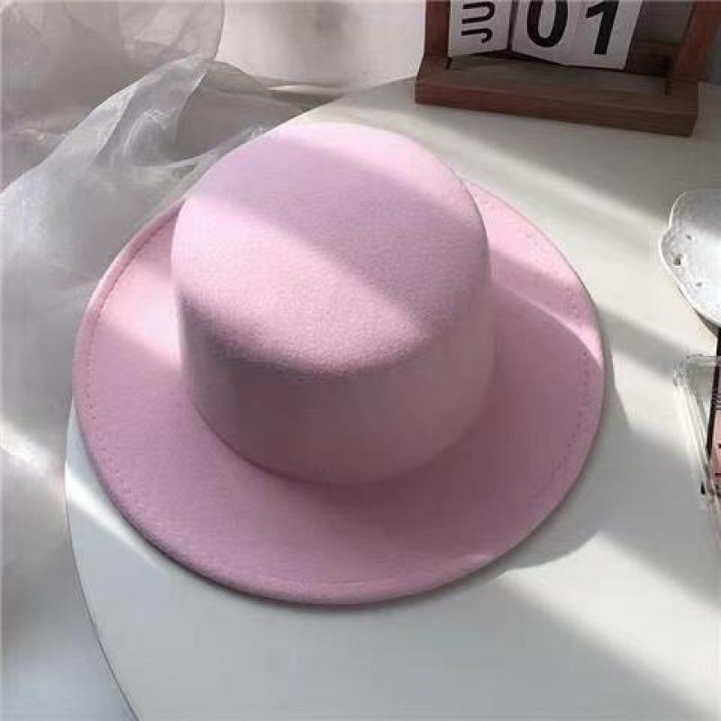 Autumn and Winter British Woolen Hat Men's Fashion Trendy Casual Versatile Stage Hat Men's Performance Flat Top Hat Women
