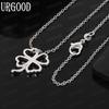 925 Sterling Silver Simple And Exquisite Four-Leaf Clover Pendant Necklace - Stylish Evening Jewelry