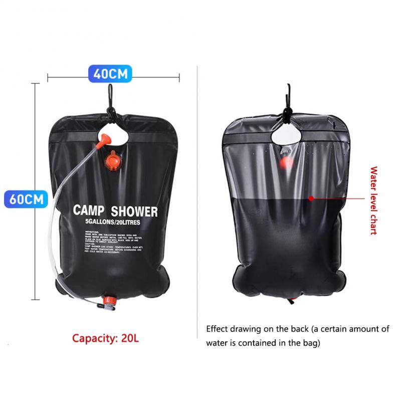 20L Water Bottle Camping Shower Solar Heating Folding Water Canister Camping Bucket Bottle Pouch Water Bag Camping Supplies