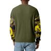 Herren Camouflage Stilvolles V-Ausschnitt Geripptes Strukturiertes Langarm-T-Shirt