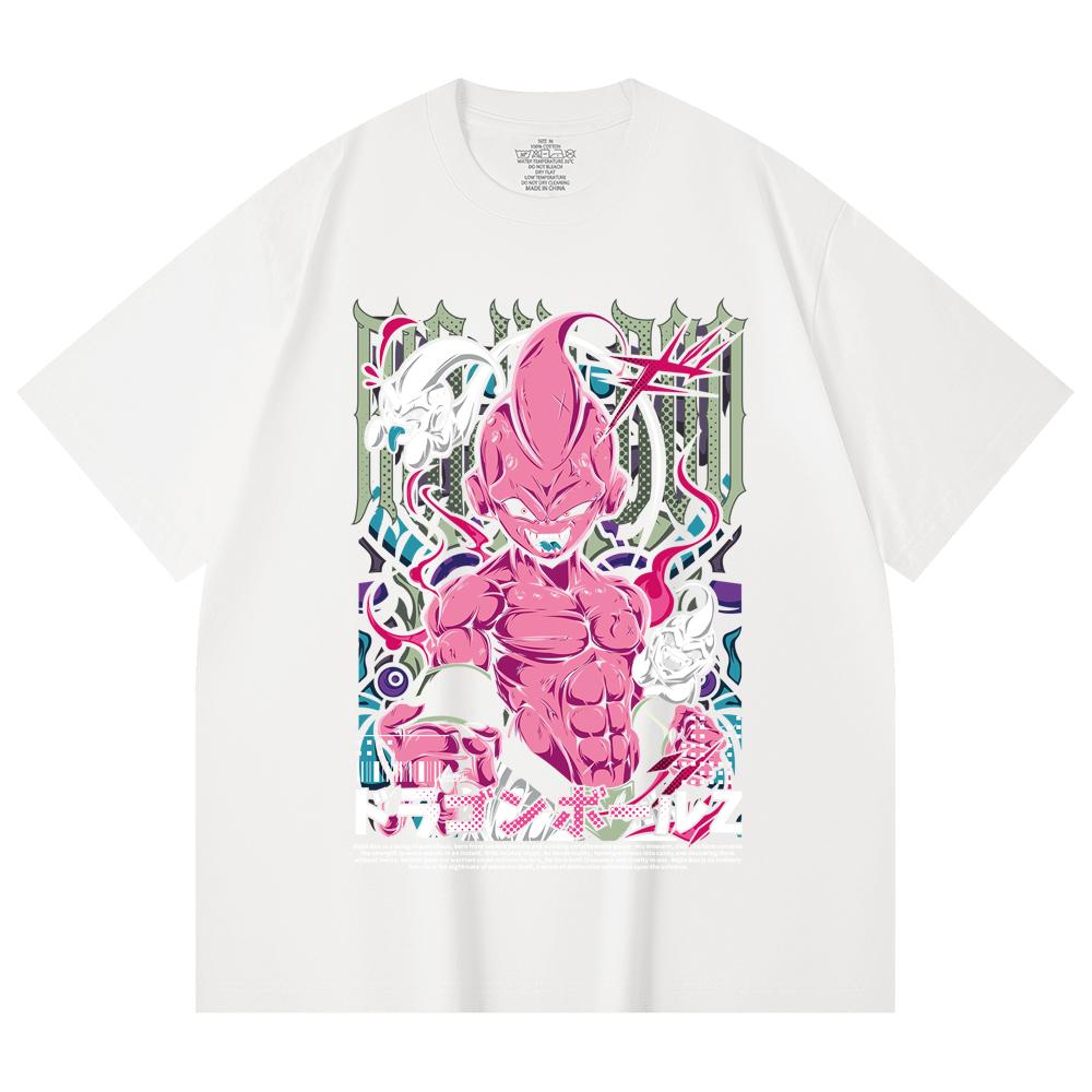 230 Gsm 100% Cotton Dragon Ball V67 Majin Buu Print Unisex Heavy Cotton T Shirt