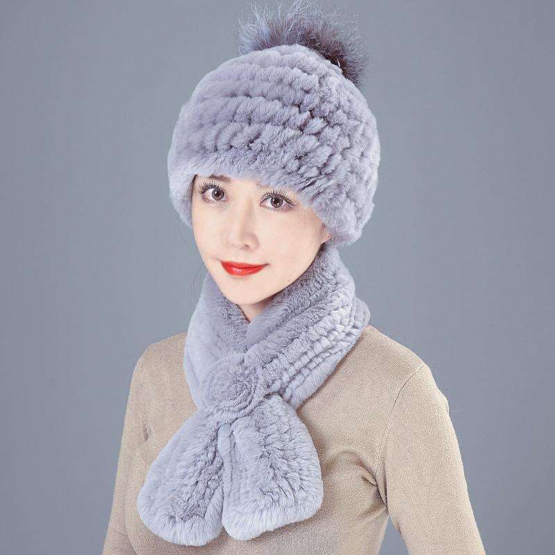 Old Man In Fur Rex Rabbit Hair Hat Ladies Autumn and Winter Mom Old Woman Warm Fox Hair Grandma Top Hat