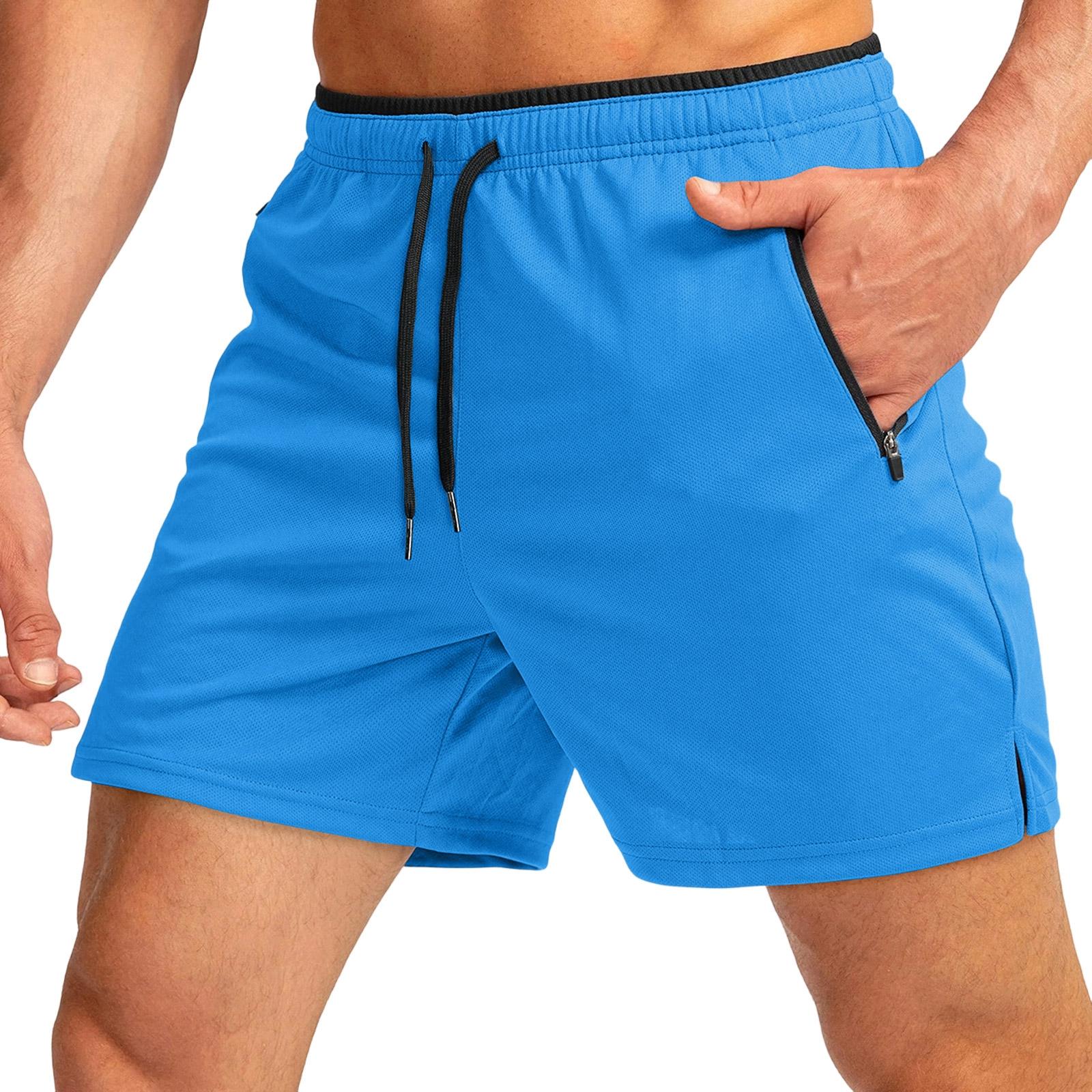 

Men s Sports Shorts, Beach Pants, Sportswear, Running Shorts, Casual Pants, Pocket Zipper, Breathable XXL синий