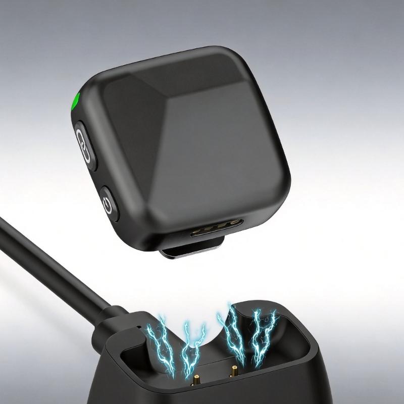 Magnetische Drop-In-Dockingstation für Mic Mini Drahtlos-Mikrofon-Sender, Kleine Schreibtisch-Ladebasis mit geführtem Aufnahmeplatz für tägliches Tischladen und
