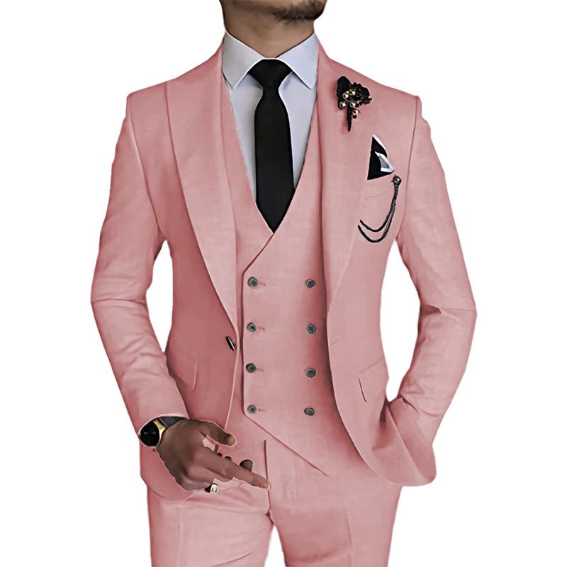 Men's Business Three-Piece Suit - Wedding Groom & Best Man Formal Attire Set