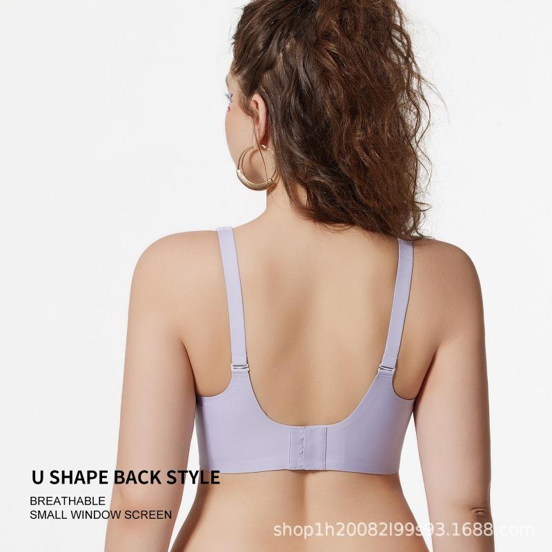 Women Plus Size Seamless Full Cup Soft Support Gather Anti Sag Bra