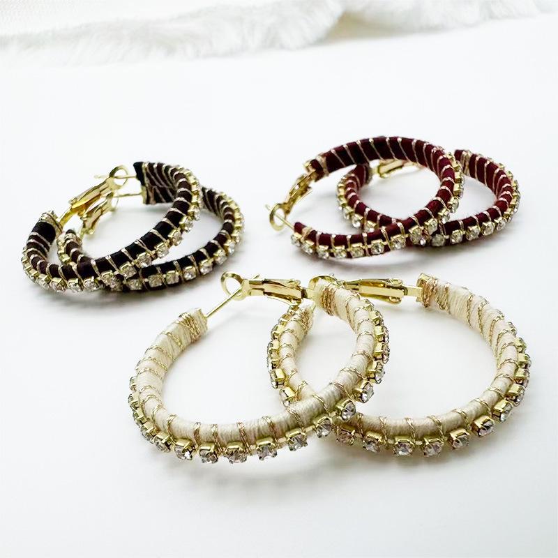 Elegant Gold-Plated Zircon Hoop Earrings for Women: Chic French Design