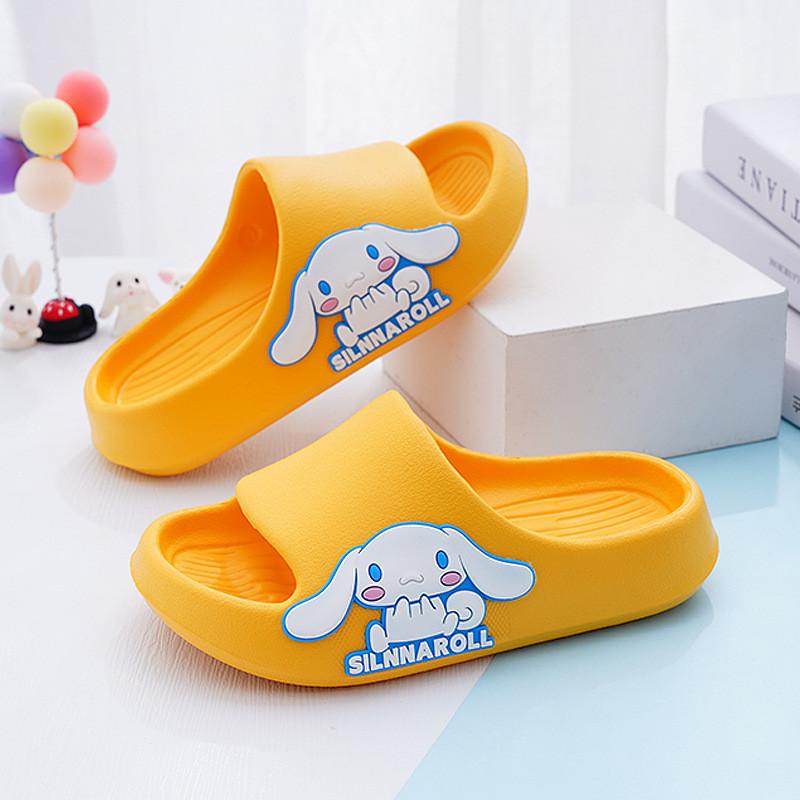 Pink Cartoon Style Summer Girls Slippers Breathable Soft Eva Material Indoor Home Use