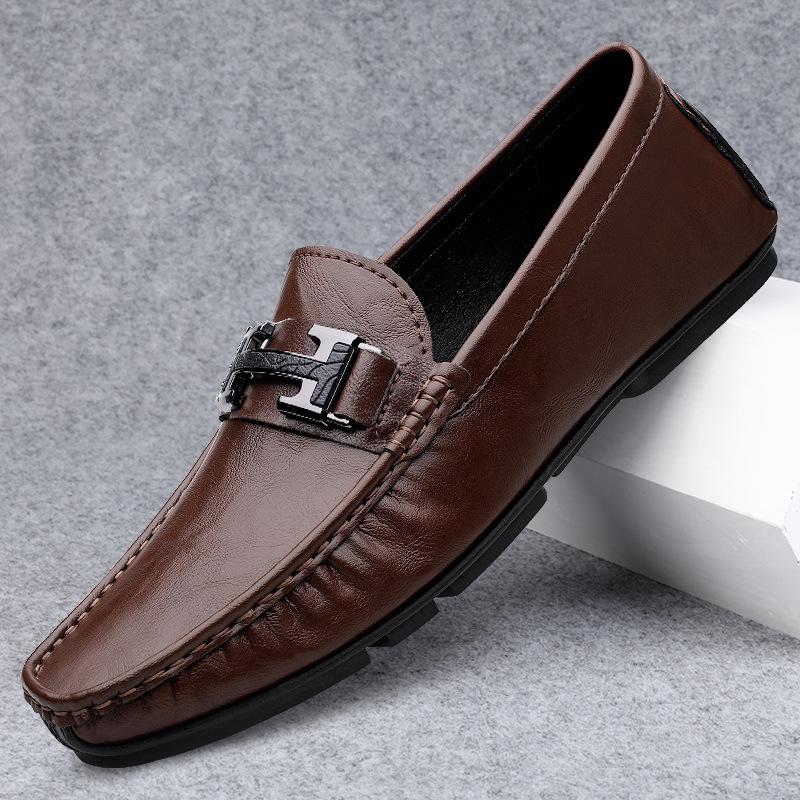 Fashion versatile men's shoes Doudou shoes flat-bottomed driving casual shoes spring and autumn low-top one-pedal lazy shoes