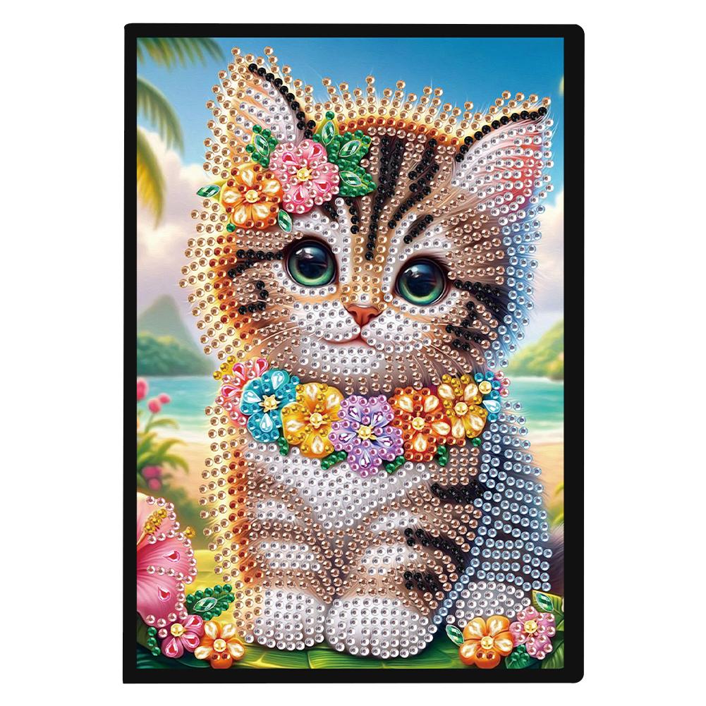 50-Page A5 Size Flower Animal Diamond Painting Diary Book Rhinestone Art Painting Notebook Kit for Birthdays Or Christmas Gifts