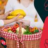 Kotarbau® Wicker Shopping Basket Picnic Mushroom Easter Oval With Red Lining And Lattice Trim 46 Cm