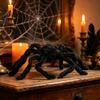Window Door Hanging Web Halloween Giant Spider Decorations, Large Fake Furry Decorations for Outdoor, Indoor, Yard, Home, Haunted House Decor