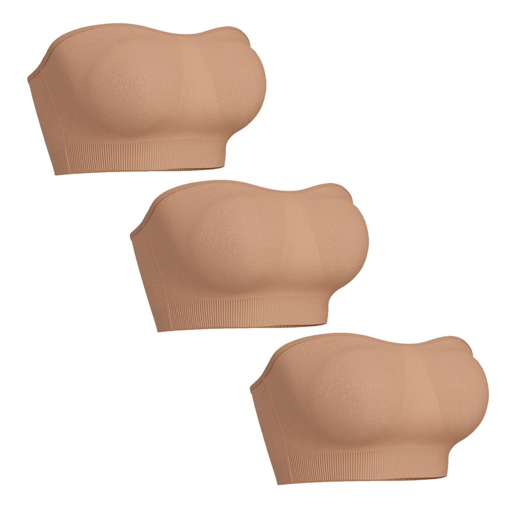 Summer thin women's removable strapless bra padded tube top non-slip silicone seamless rimless tube top bra