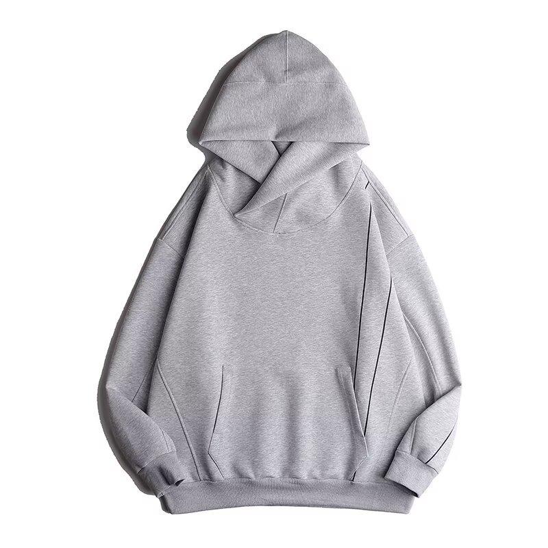 Men s Trendy Loose-Fit Heavyweight Stacked Collar Hoodie – Fall Fashion Large