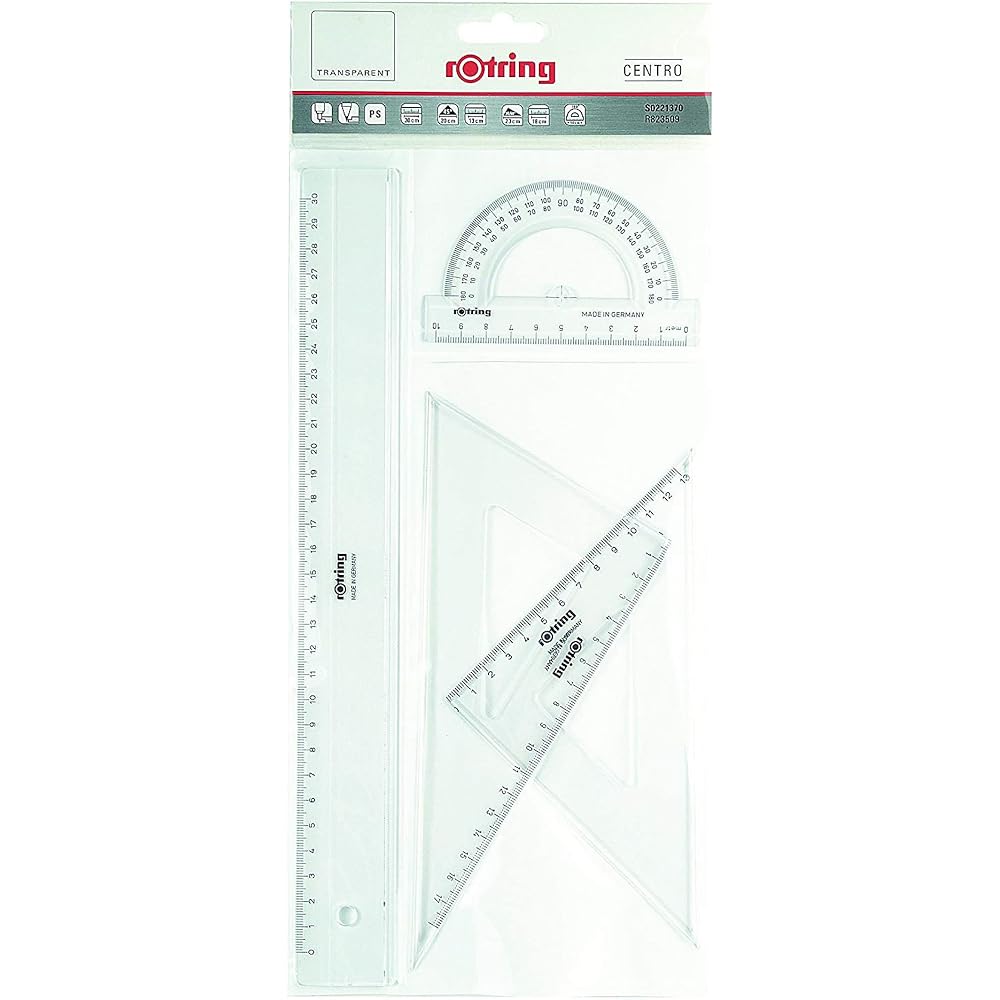 Rotling Ruler Set, Centro, S0221370, 4 Sheets, Regular Imported