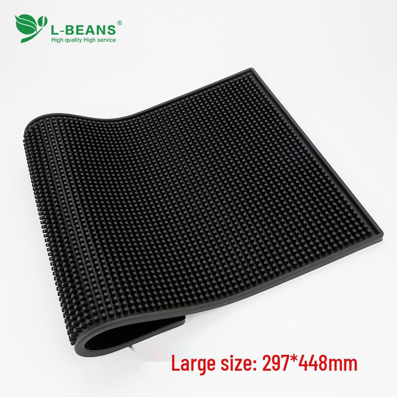 PVC Square Bar Mat: Non-slip, Heat-Resistant Draining Coaster for Milk Tea & Coffee