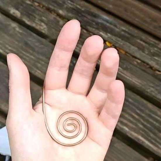 Copper Palm Ring Energy Spiral Hand Ring Women Men Reiki Palm Ring Compatible with Crystal Gem for Meditation Chakra Healing Manifestation