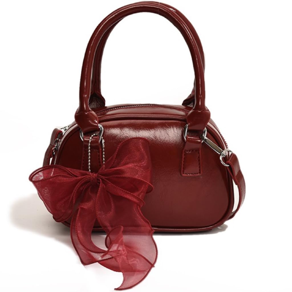 Shoulder Bag for Bow Portable Zip Genuine Small Item Card [MIUTKPRO] Women, Tie, Bag, Handbag, Pocket, Leather, Holder, Popular, Simple, Lightweight,