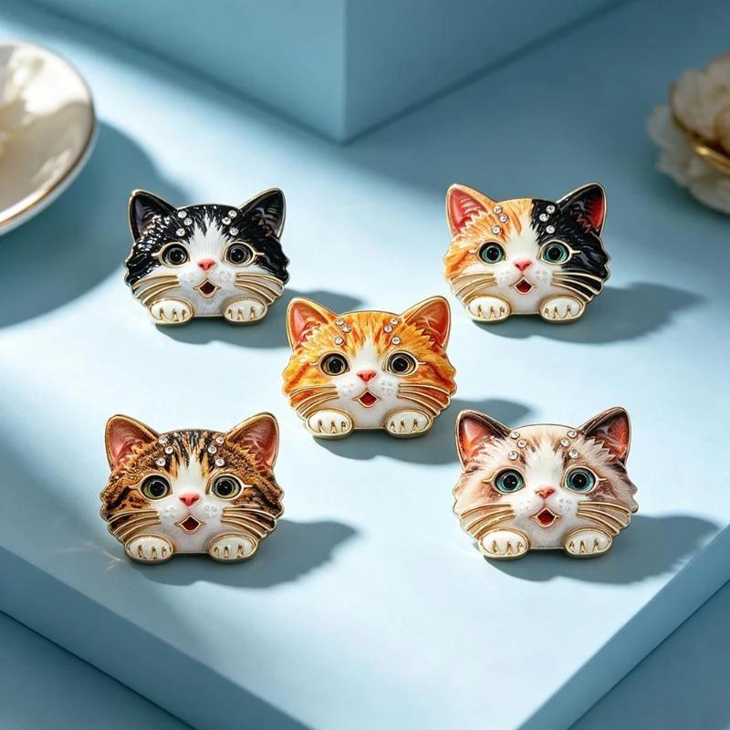 1Pcs Unisex Cute Kitten Animal Pets Casual Party Brooch Pin Gifts Adorable Cat Brooches For Women