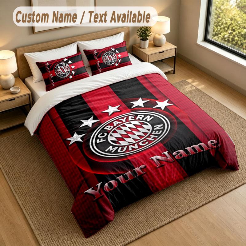Bedding Set 1 Duvet Cover 2 Pillowcases Bayern Munich Print Soft Bed Linen Bedroom Decor