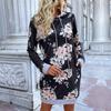 Casual Comfort and Versatility Fall Women's Printed Hooded Sweatshirt Dresses