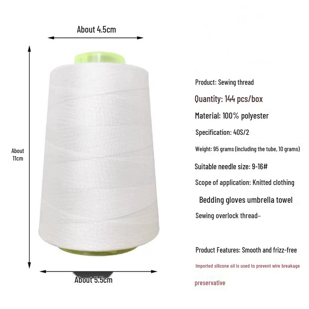 402 Sewing Thread, 8000 Yards - Large Polyester Spool for Sewing Machines, Home Textiles & Hand Sewing.