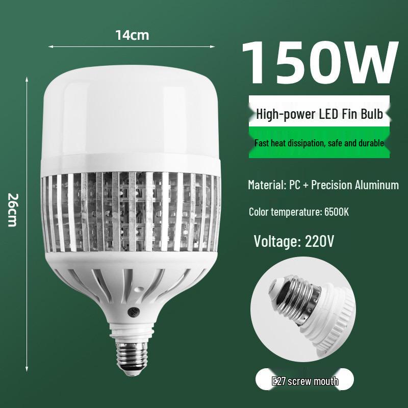 Yabiao LED E27 Fin-Type Globe Bulb for Shopping Malls, Workshops, Living Rooms, and More - Energy-Saving Engineering Solution