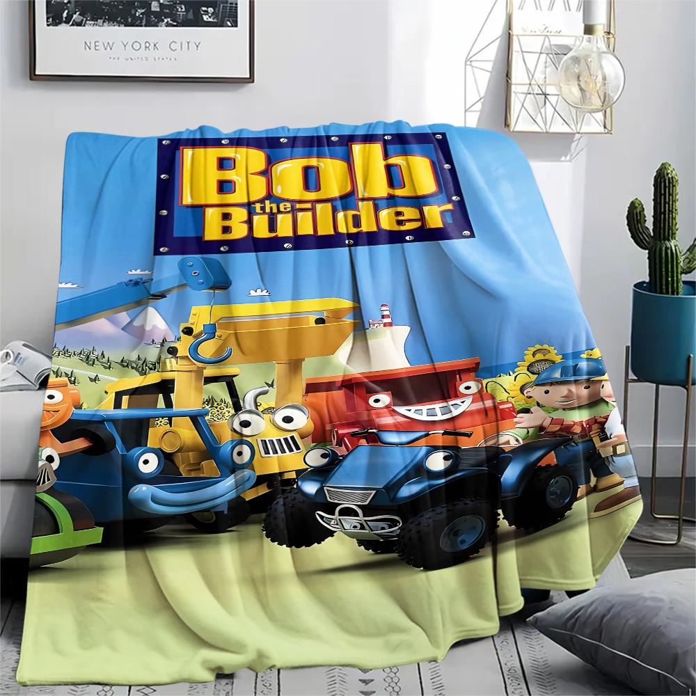1 Stück Bob der Baumeister Aufdruck Flanelldecke, Hohe Qualität für alle Jahreszeiten, Heimdekoration, Wärme und Komfort, Perfekt für Weihnachtsgeschenke