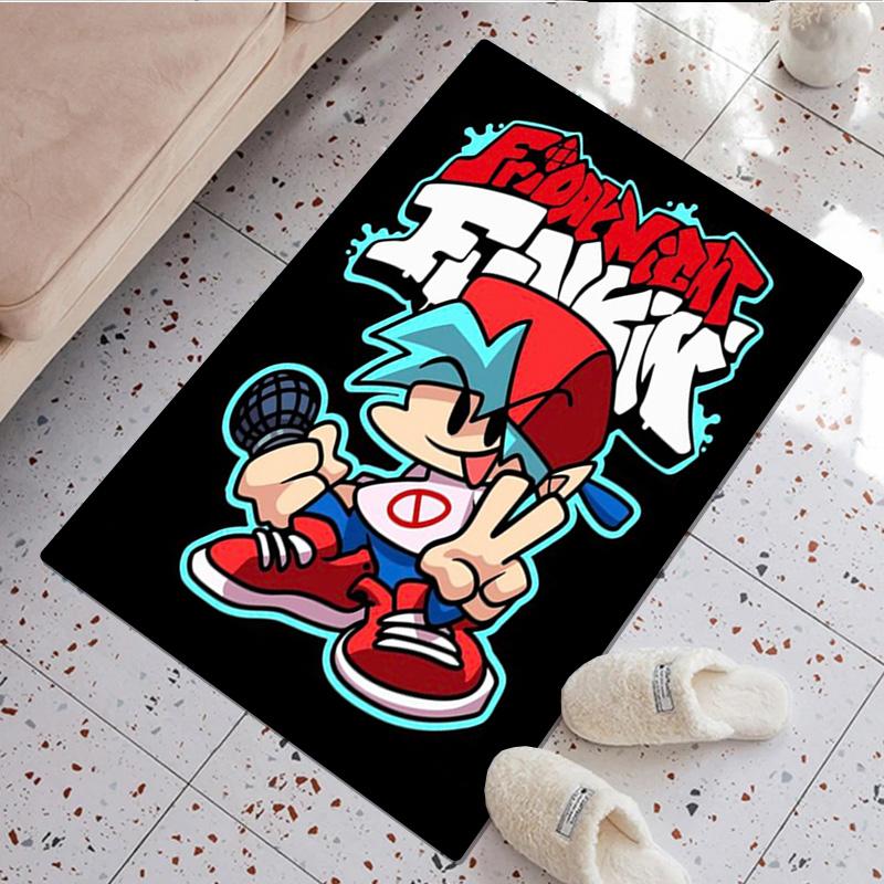 Friday Night Funkin' Logo Home carpet Office Decorative Carpet For Living Room Bedroom Door Mat Floor Rug Computer Chair Area Rug