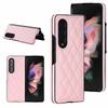 Samsung Galaxy Z Fold 7 6 5 4 3 5G Diamond Grid Pattern Leather Anti Fall Protective Hard Cover Fold7 Luxury Flip Phone Case