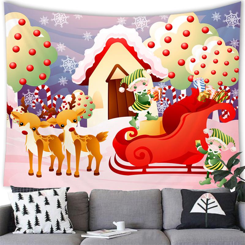 Merry Christmas Cartoon Snowman Cross-border Supply Tapestry Wall Hanging Blanket