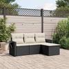 VidaXL Garden Lounge Set with Cushions 4 Pcs, Patio Sofas, Patio Furniture Set, Outdoor Furniture, Black 3252403