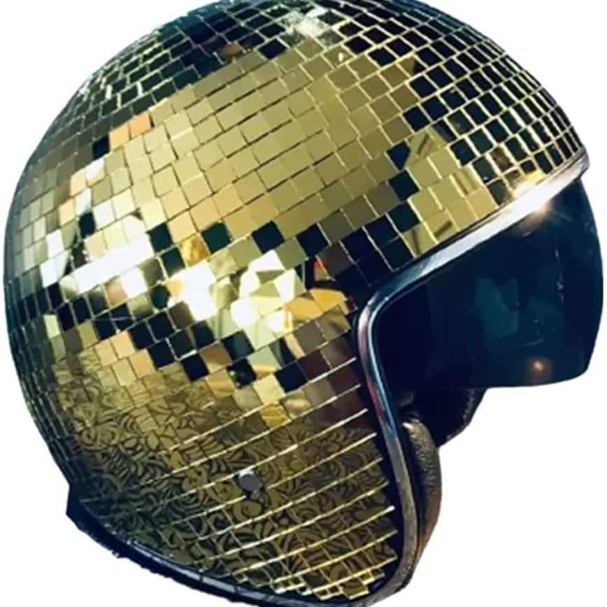 New Disco Ball Helmet with Retractable Mirror Surface