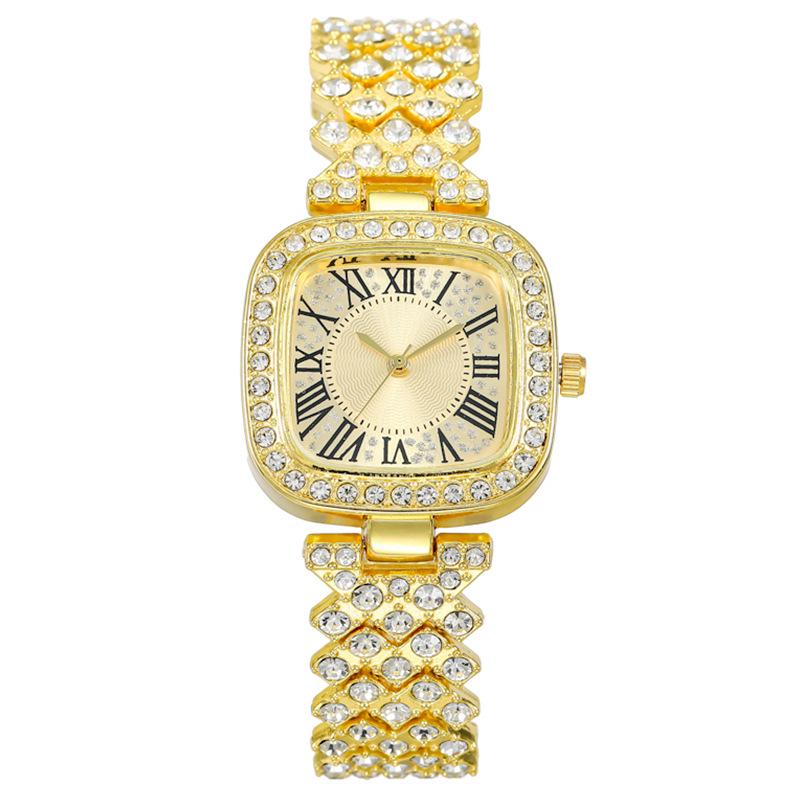 Starry Sky Square Diamond Studded Women's Fashion Watch with Bracelet Style