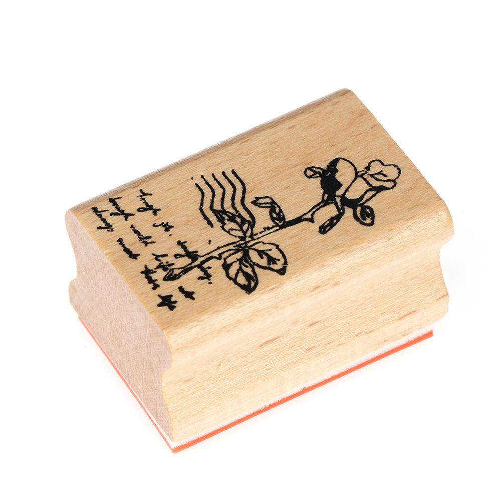1PCS Wooden Plant Flower Girls Seal Vintage Rubber Stamps DIY Crafts Sewing Stamping Scrapbooking Accessories