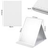 OWLKELA Tabletop Compact Folding Hand Stylish Stand Leather Cover Large L White Mirror, Mirror, Mirror, Mirror, & Break-resistant & Mirror, Size,