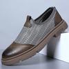 Fashion 2024 Summer New Hollow Mesh Men's Loafers Designer New Thick Soled Outdoor Walking Slip-on Men's Business Leather Shoes