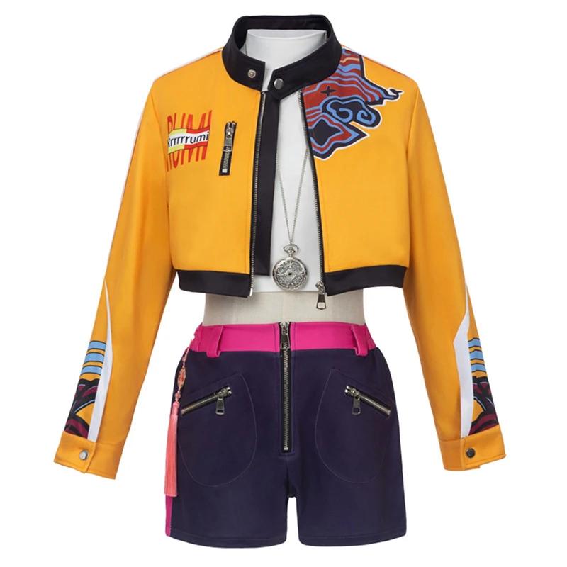 Cosplay Costume Jacket Coat Tops Shorts Necklace Set Women Halloween Carnival Party Role Playing Outfit Suit
