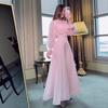 Rochie lungă elegantă nouă, splicing european și american, cu talie marcată, rochie rochie