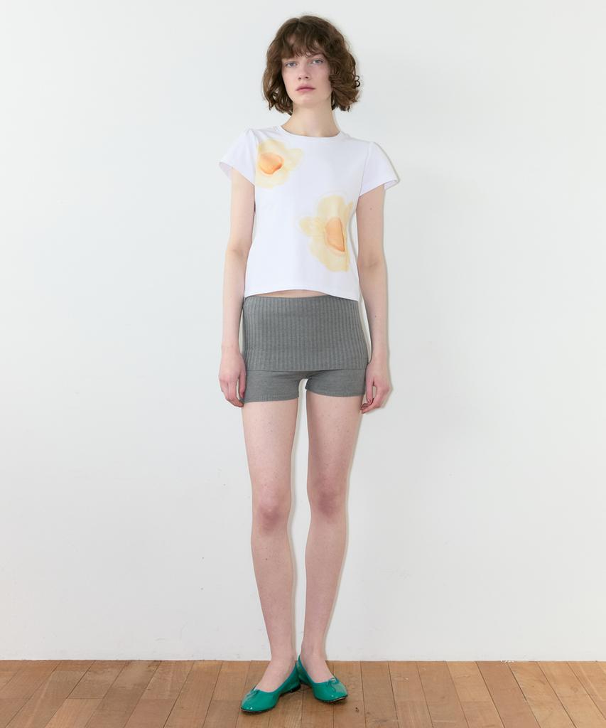 SINOON Egg Flower Puff T-Shirt (White)