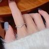 925 Silver Fashion V-Shaped Zircon Shiny Thin Ring for Women Anniversary Party Personalized High Quality Fine Jewelry