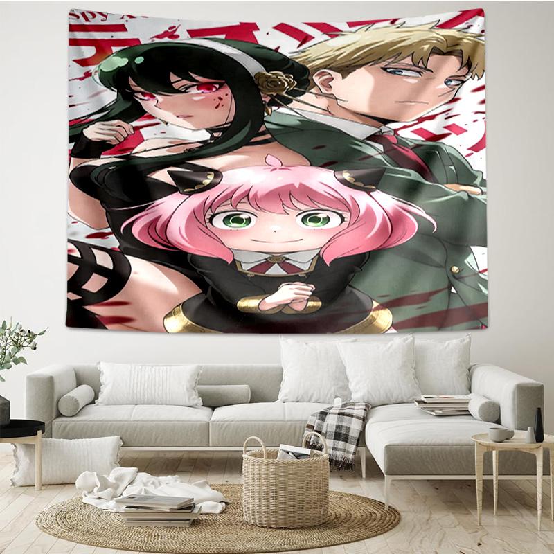 Spy Family Adventure Quick-Dry Tapestry Hanging for Bedroom,Livingroom, Playroom,Decor Art Room Wall Tapestry Holiday and Birthday Gifts