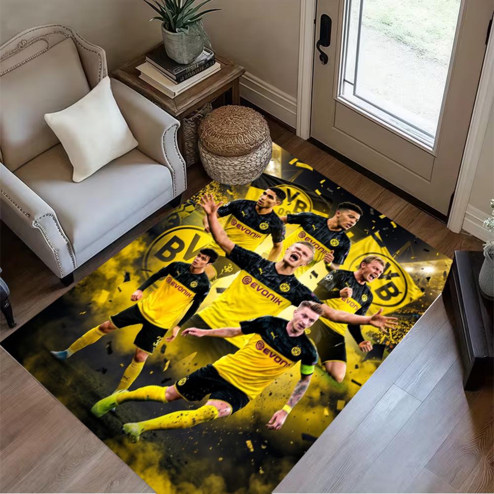 Bvb Football Team Area Rug Suitable For Balcony Dining Room Bedrooms Playrooms Antislip Rug Anime Office Decor Perfect Birthdaychristmas Gift Idea